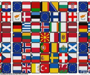 yapboz Avrupa'nın bayrakları